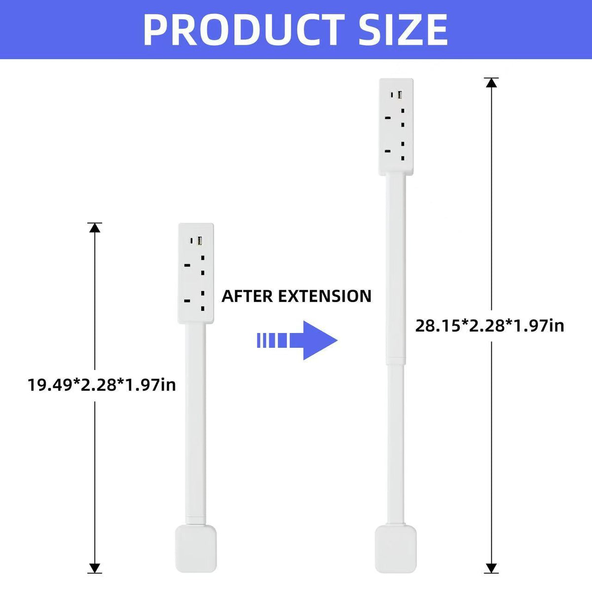 Telescopic/extended socket sofa bedside table power socket