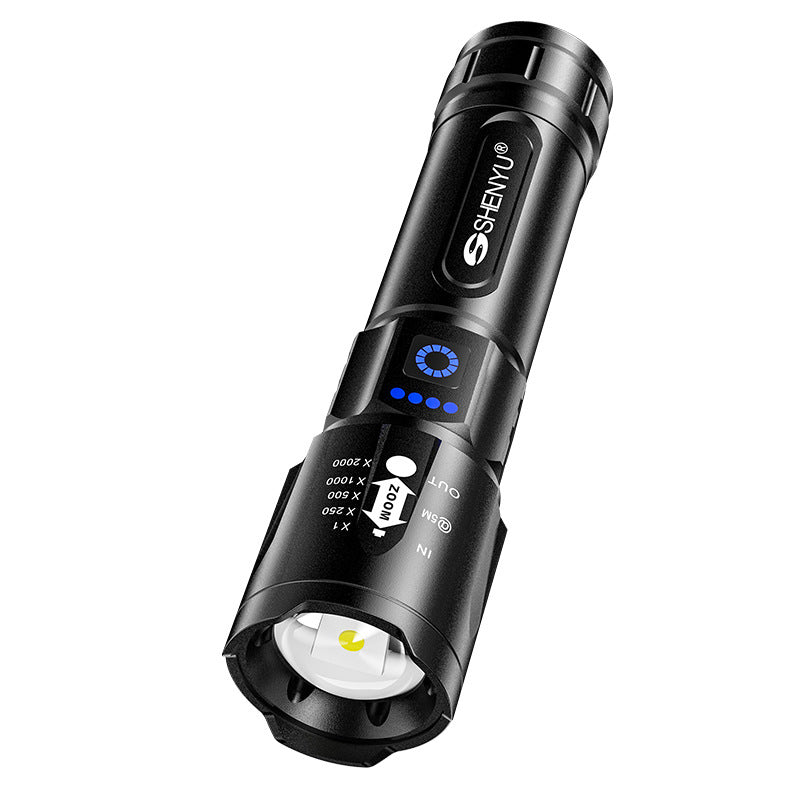 Flashlight aluminum alloy rechargeable outdoor bright long-range LED light