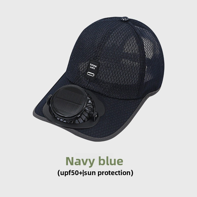 Solar Powered Charging Hat with Cooling Fan