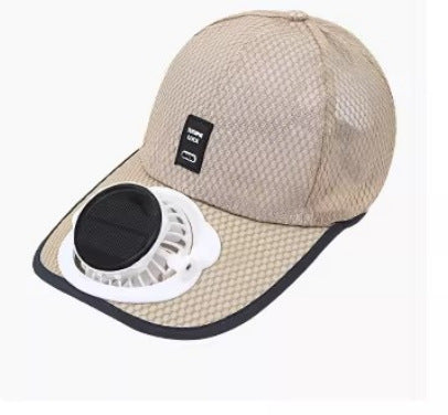 Solar Powered Charging Hat with Cooling Fan