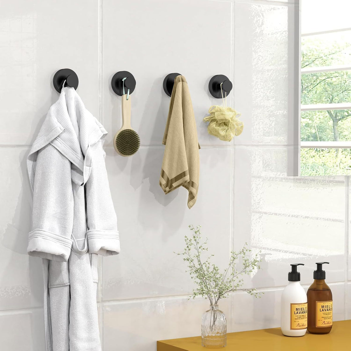 Suction Cup Hook No Drill for Bathroom Kitchen