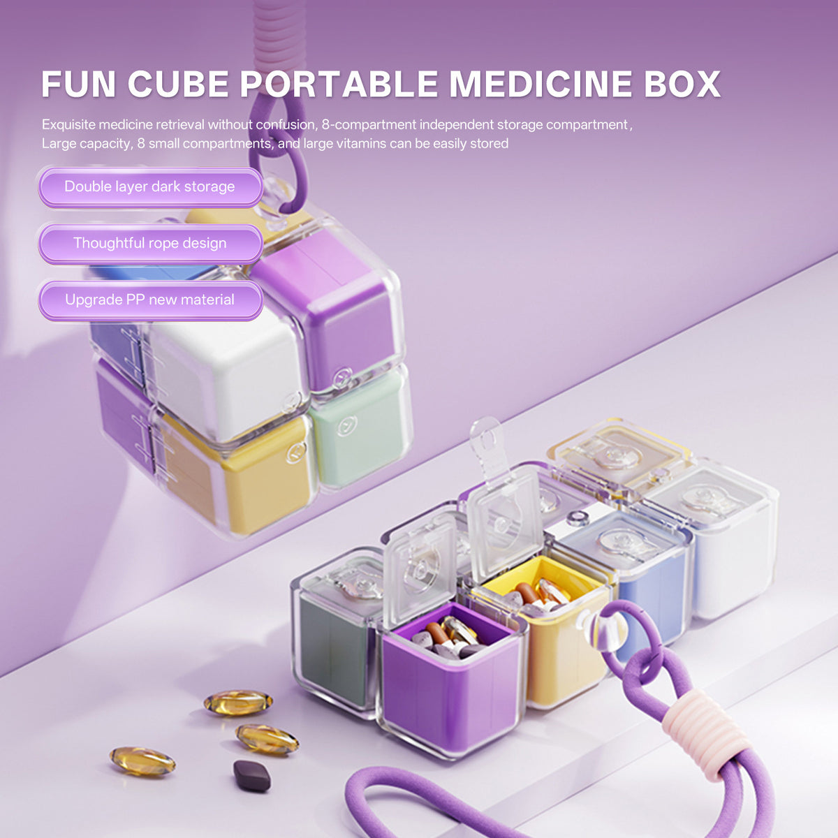 Portable Pill Organizer Box