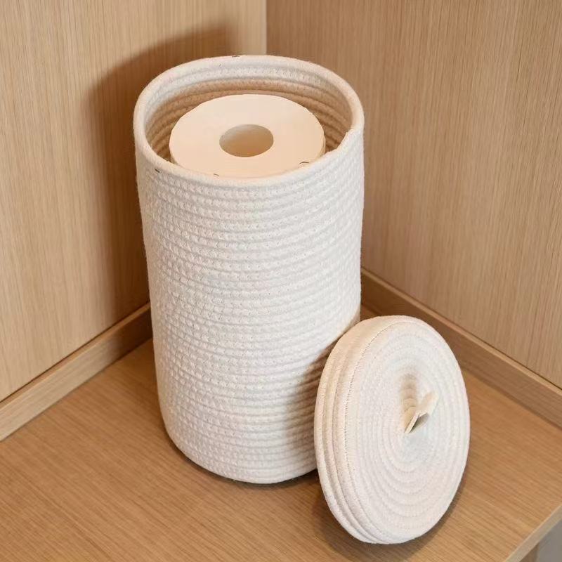 Laundry basket cotton fabric plush toy storage bucket with handle