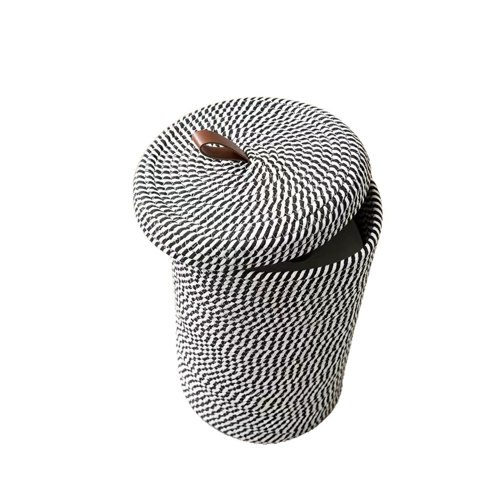 Laundry basket cotton fabric plush toy storage bucket with handle