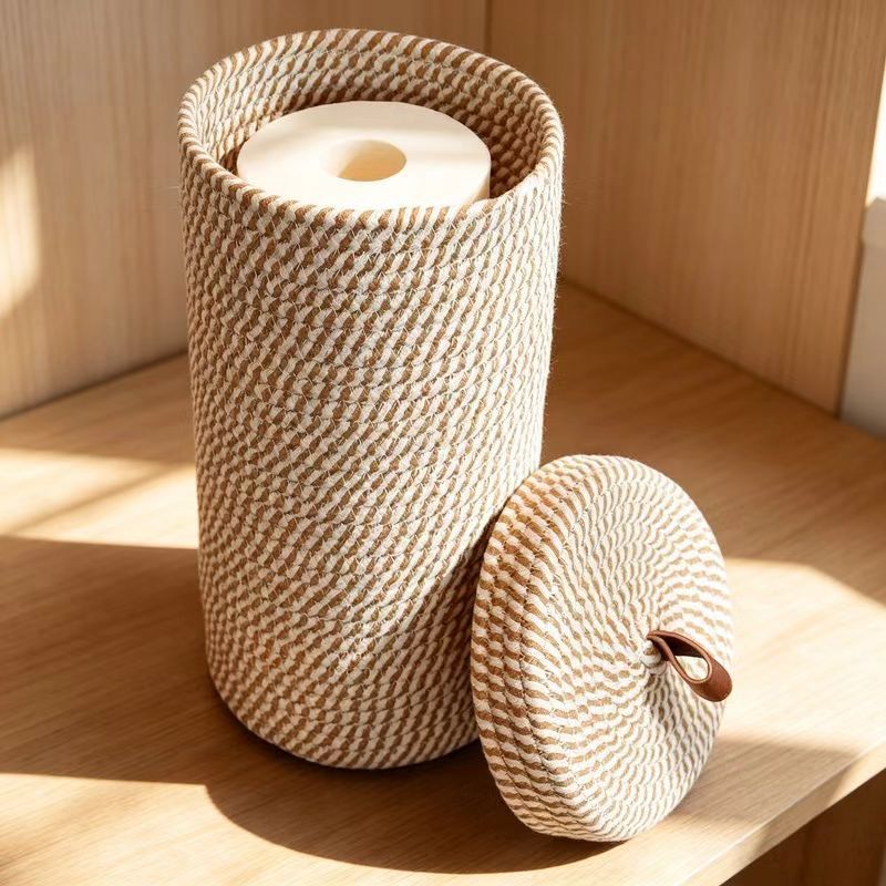 Laundry basket cotton fabric plush toy storage bucket with handle