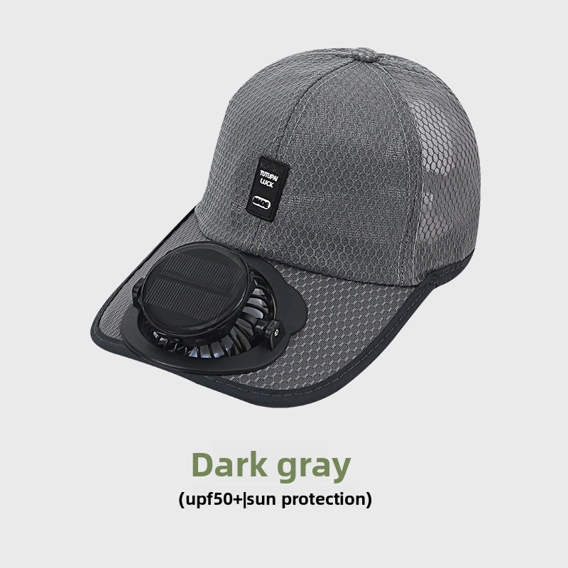 Solar Powered Charging Hat with Cooling Fan
