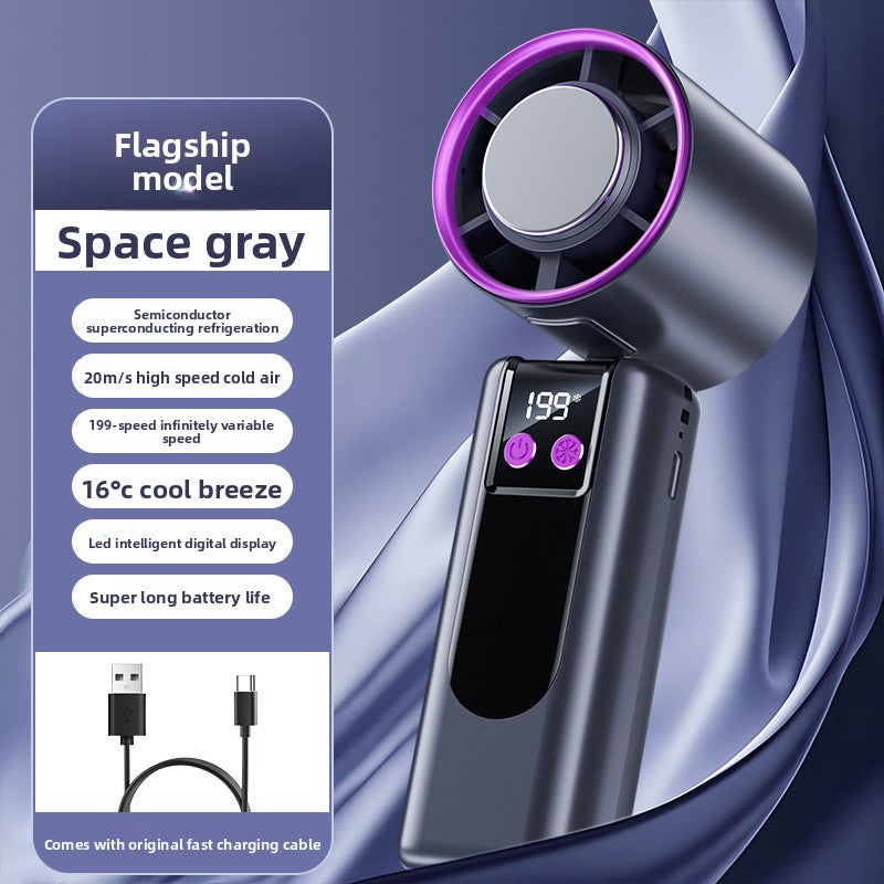 Portable Rechargeable Handheld Fan with Cooling Function