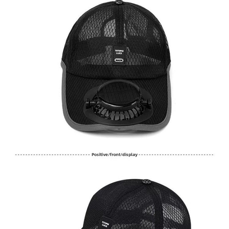 Solar Powered Charging Hat with Cooling Fan