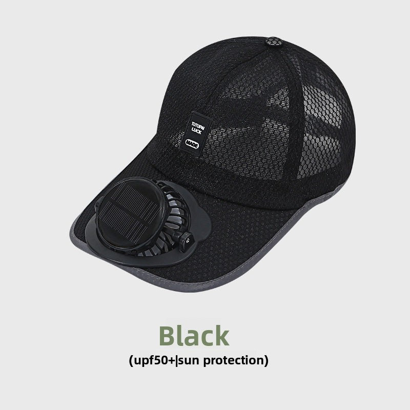 Solar Powered Charging Hat with Cooling Fan