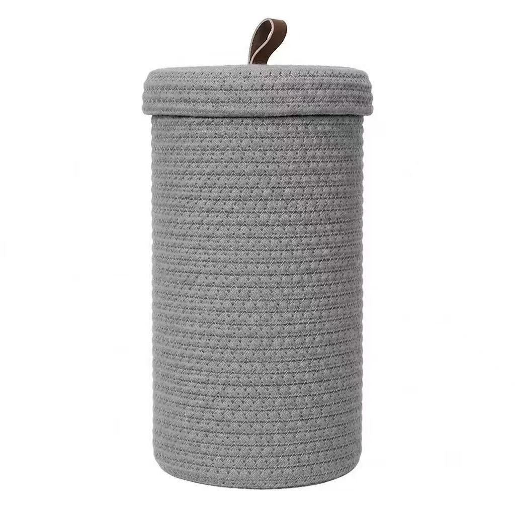 Laundry basket cotton fabric plush toy storage bucket with handle
