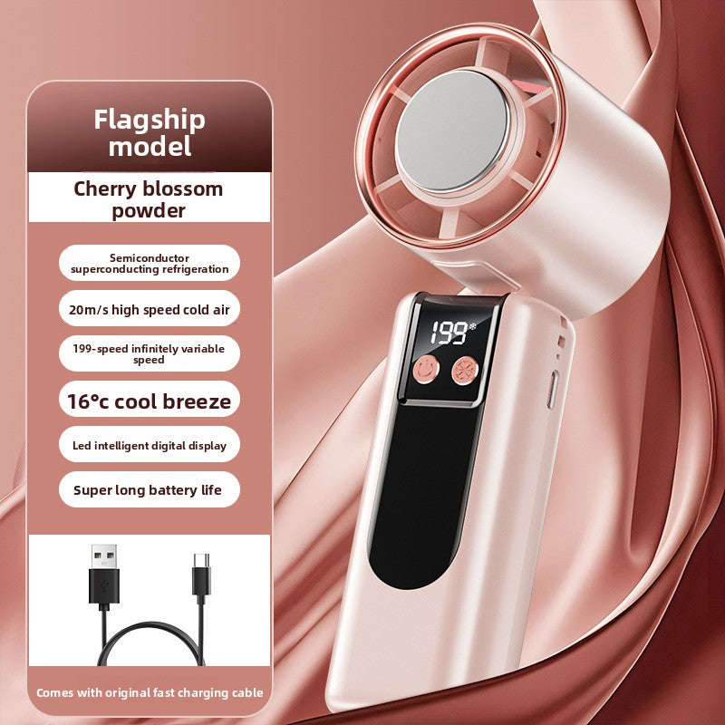 Portable Rechargeable Handheld Fan with Cooling Function