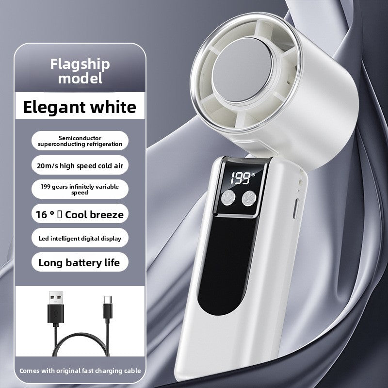 Portable Rechargeable Handheld Fan with Cooling Function