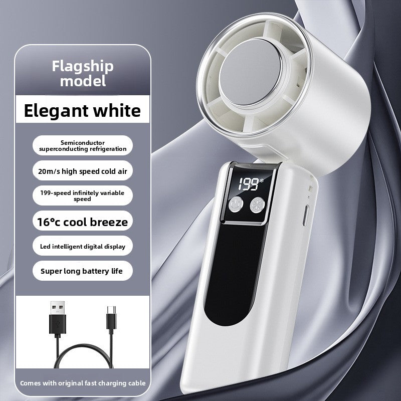 Portable Rechargeable Handheld Fan with Cooling Function