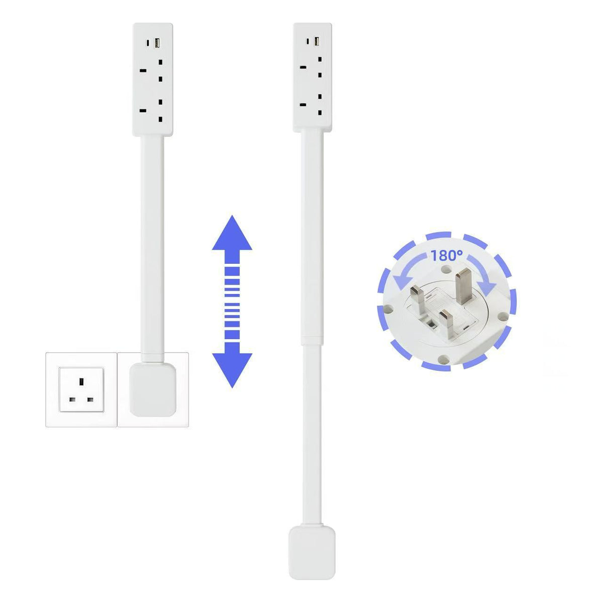 Telescopic/extended socket sofa bedside table power socket