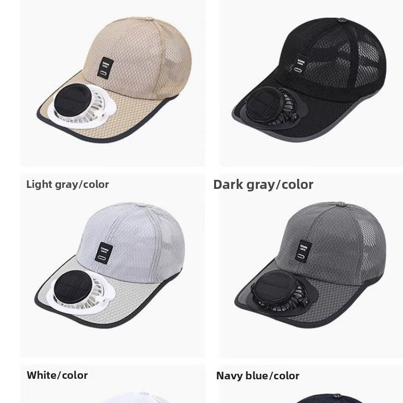 Solar Powered Charging Hat with Cooling Fan