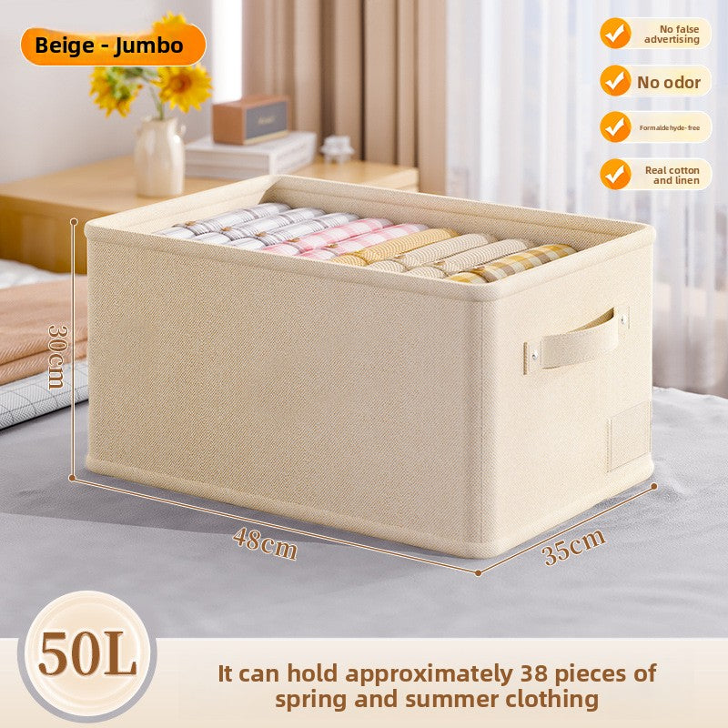 Cotton Linen Storage Basket Organizer Box