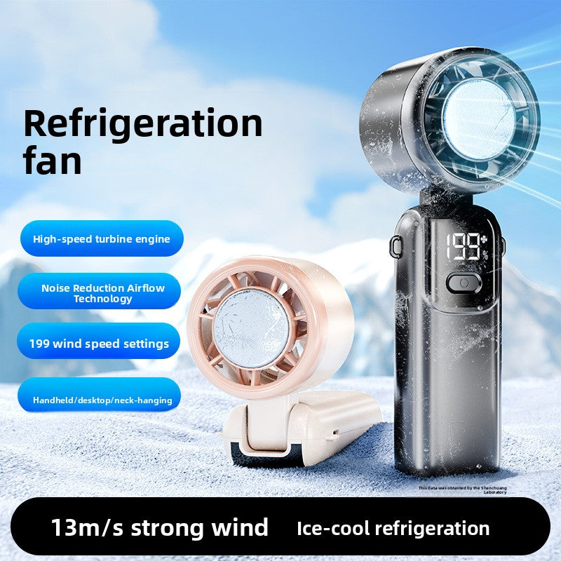 Semiconductor Cooling Handheld Fan with LED Display