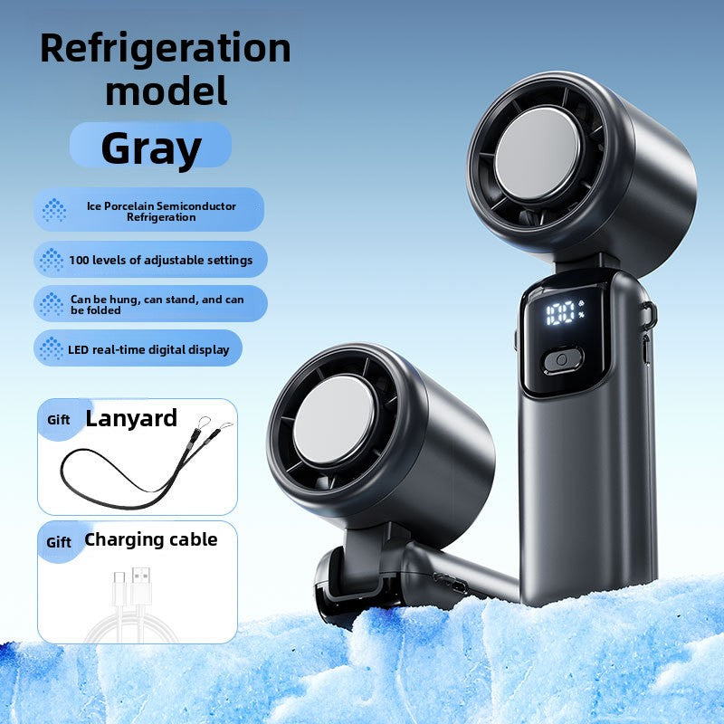 Semiconductor Cooling Handheld Fan with LED Display