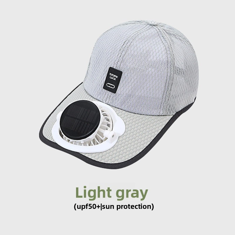 Solar Powered Charging Hat with Cooling Fan