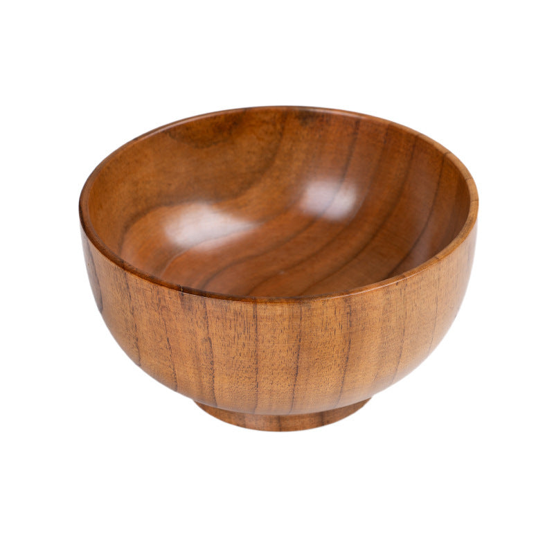 Natural jujube wood handmade round wooden tableware