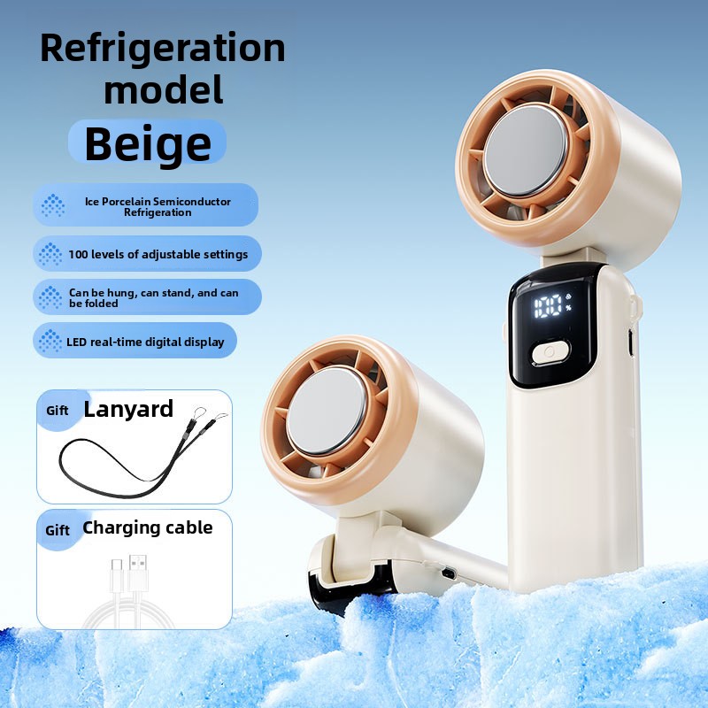 Semiconductor Cooling Handheld Fan with LED Display