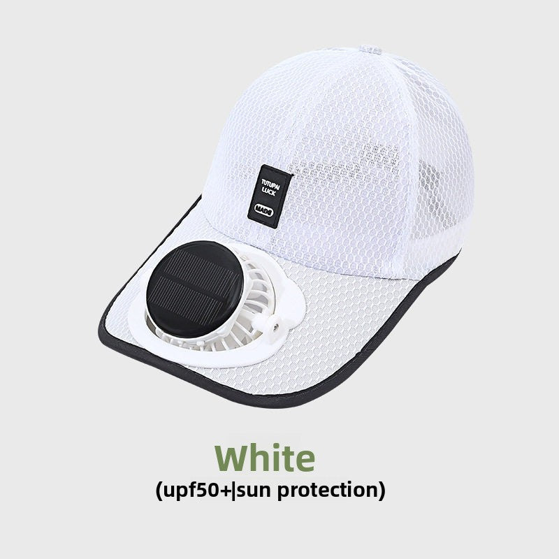 Solar Powered Charging Hat with Cooling Fan